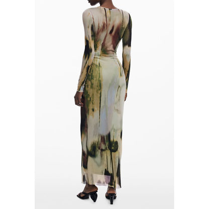 Desigual Green Polyester Dress