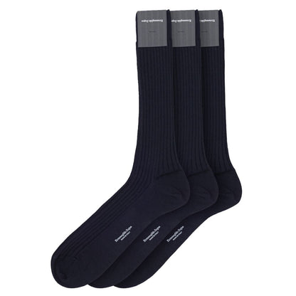 ZEGNA Navy Blue Wool Sock