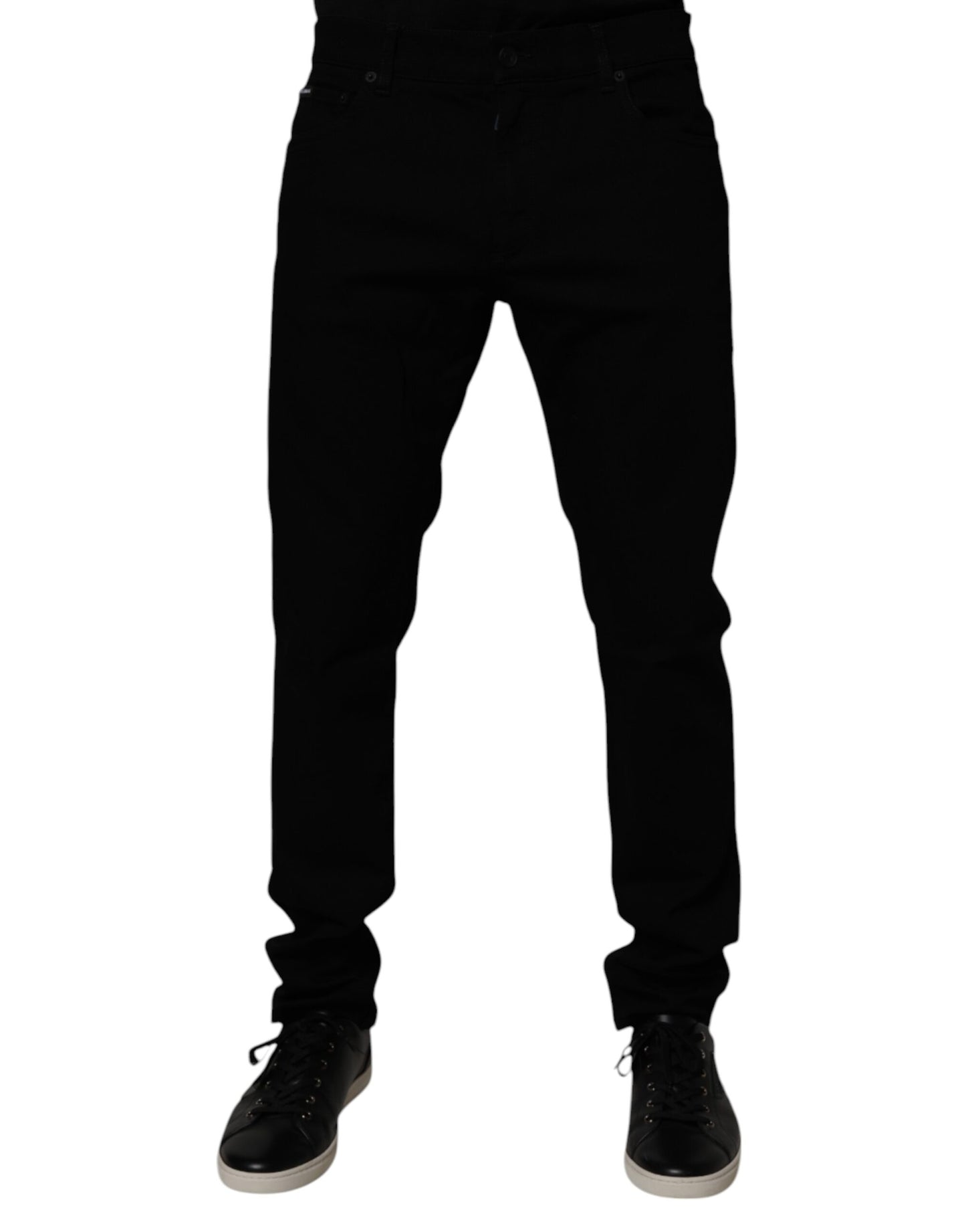 Dolce & Gabbana Black Cotton Stretch Skinny Men Denim Jeans