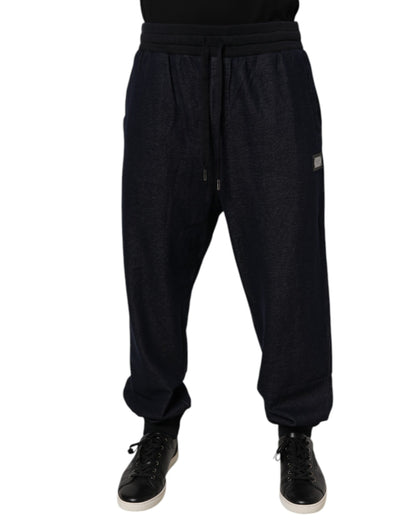 Dolce & Gabbana Black Cotton Blend Men Jogger Trouser Pants