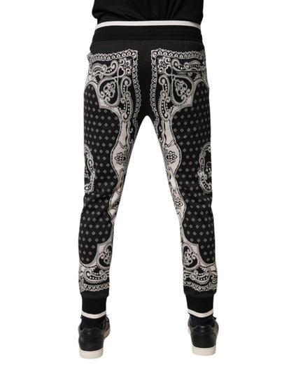 Dolce & Gabbana Black Cotton Bandana Jogger Sweatpants Pants