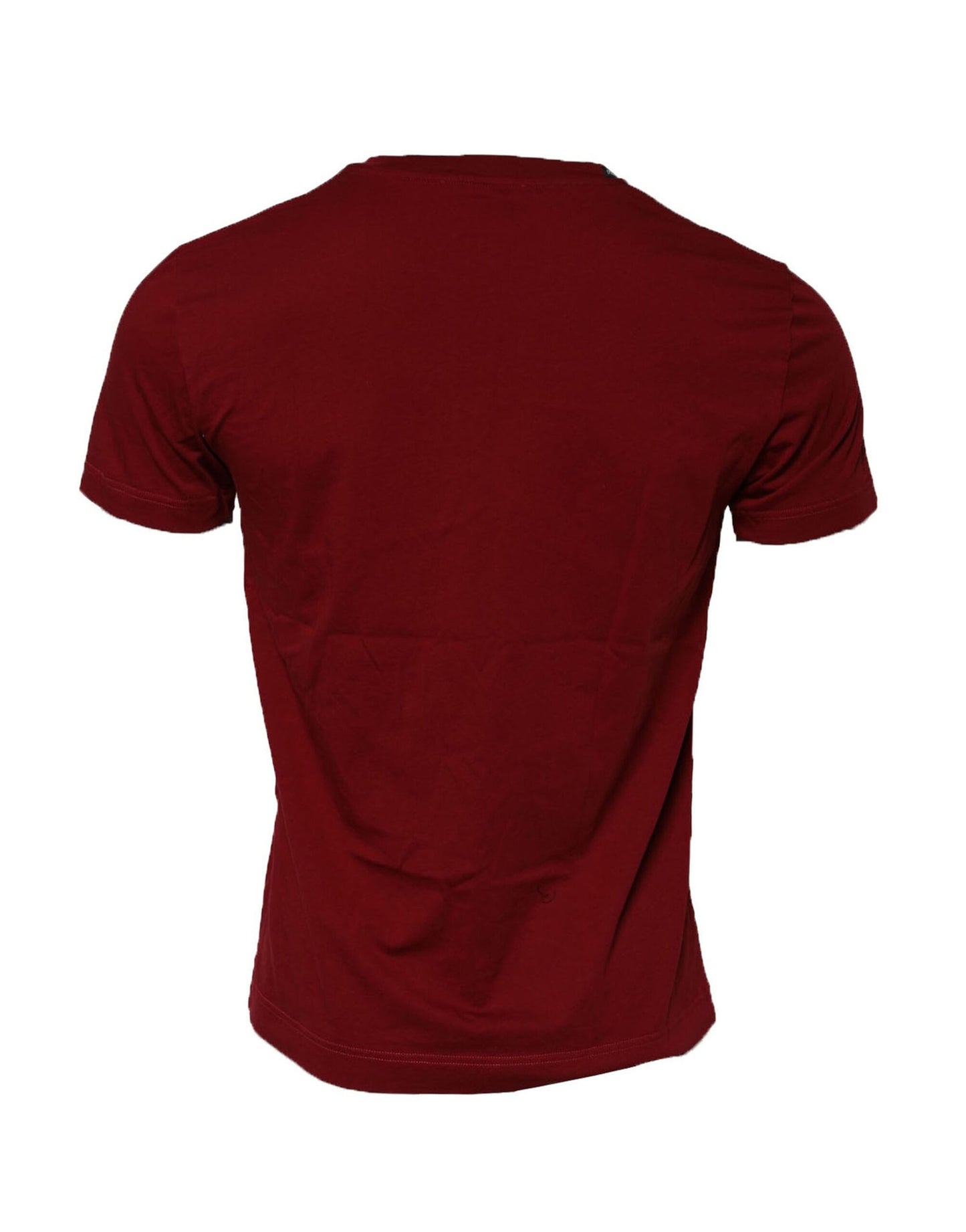 Dolce & Gabbana Maroon Cotton Crew Neck Short Sleeves T-Shirt