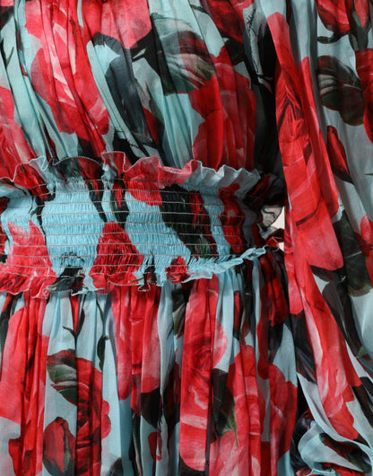 Dolce & Gabbana Multicolor Romantic Floral Silk Chiffon Dress