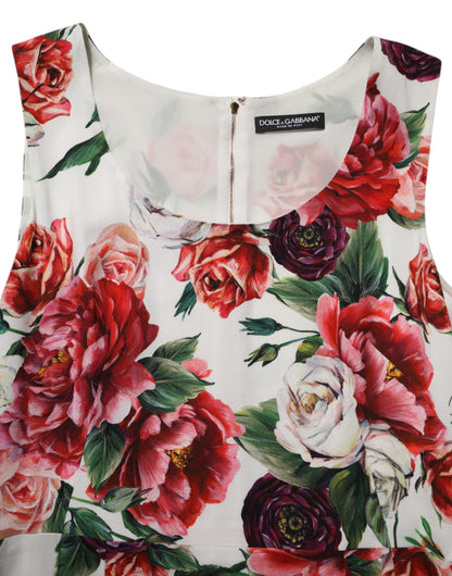 Dolce & Gabbana Multicolor Floral Print Viscose Sheath Dress