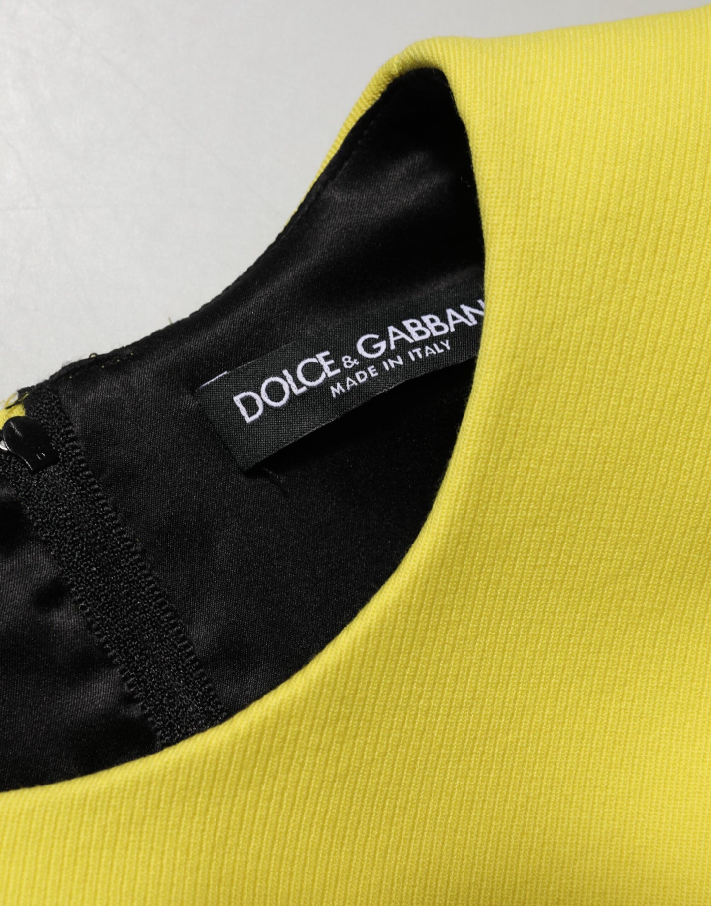 Dolce & Gabbana Yellow A-line Sheath Sleeveless Mini Dress