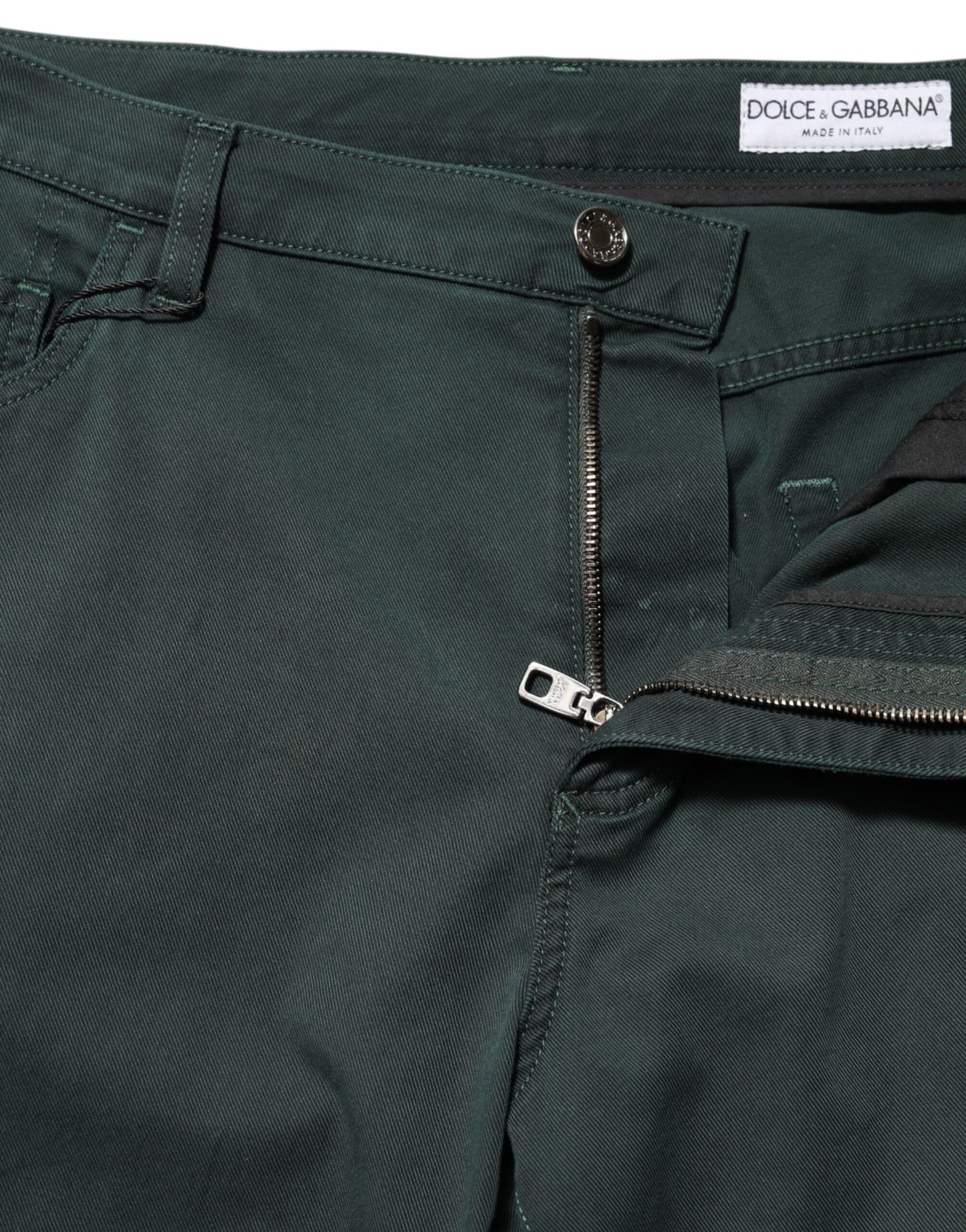 Dolce & Gabbana Green Cotton Stretch Men Loose Denim Jeans