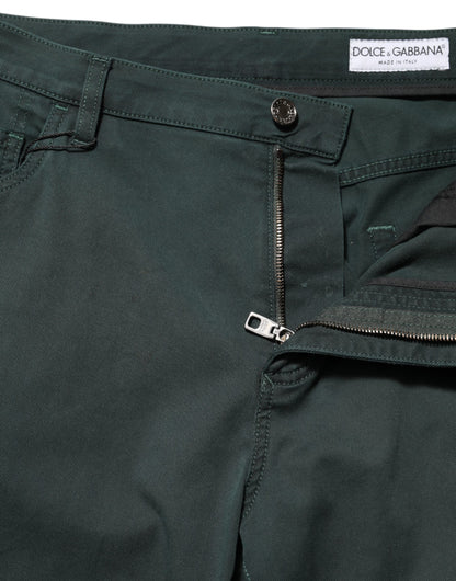 Dolce & Gabbana Green Cotton Stretch Men Loose Denim Jeans