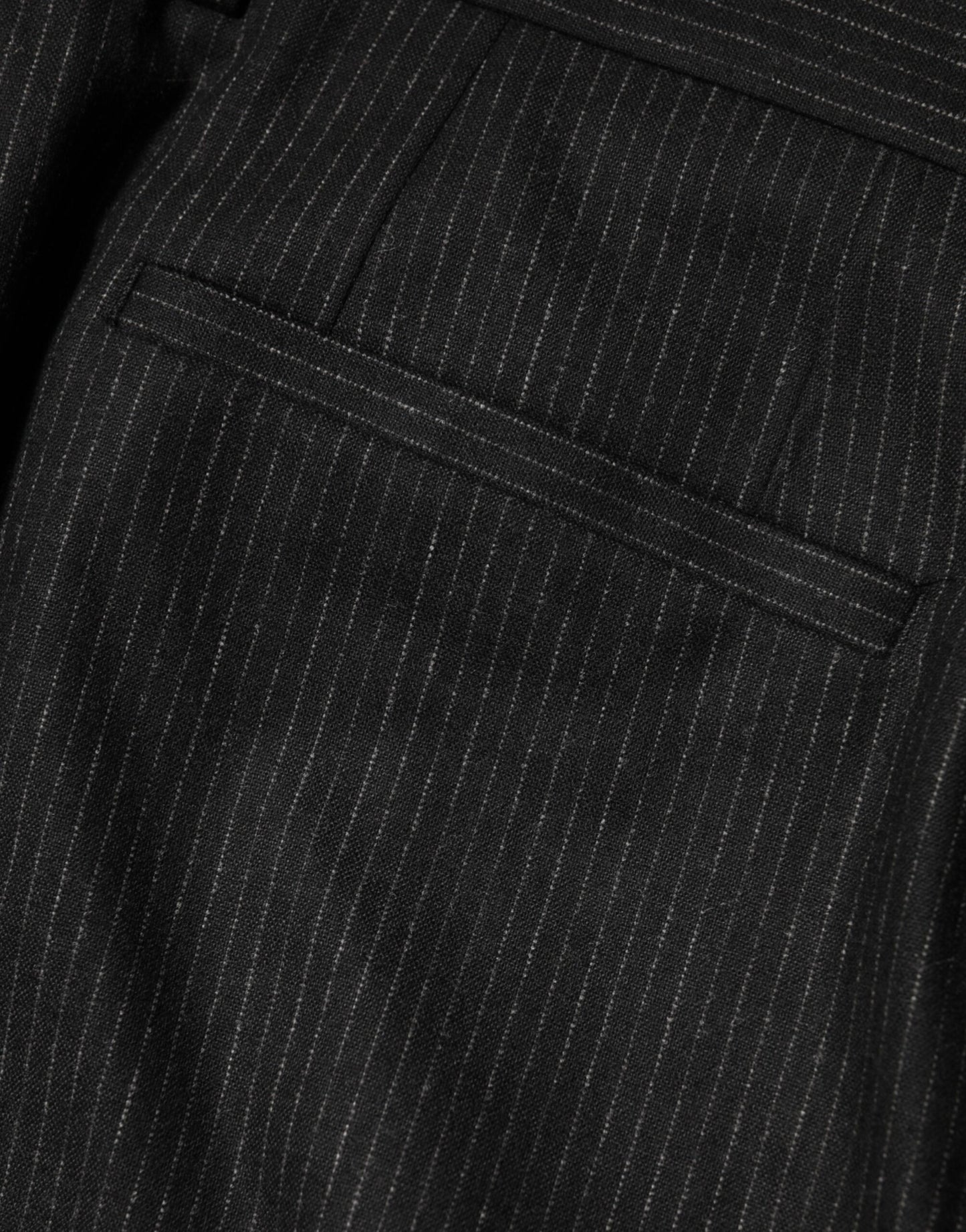 Dolce &amp; Gabbana Schwarze Baumwoll-Anzughose mit mittelhohem Bund