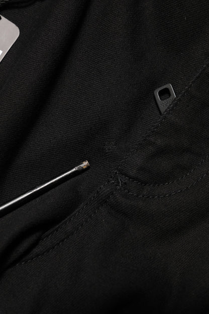 Dolce & Gabbana Black Cotton Mid Waist Skinny Men Denim Jeans