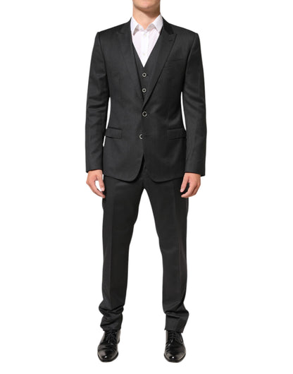 Dolce & Gabbana Black MARTINI 2 Buttons Suit 3 Piece Suit