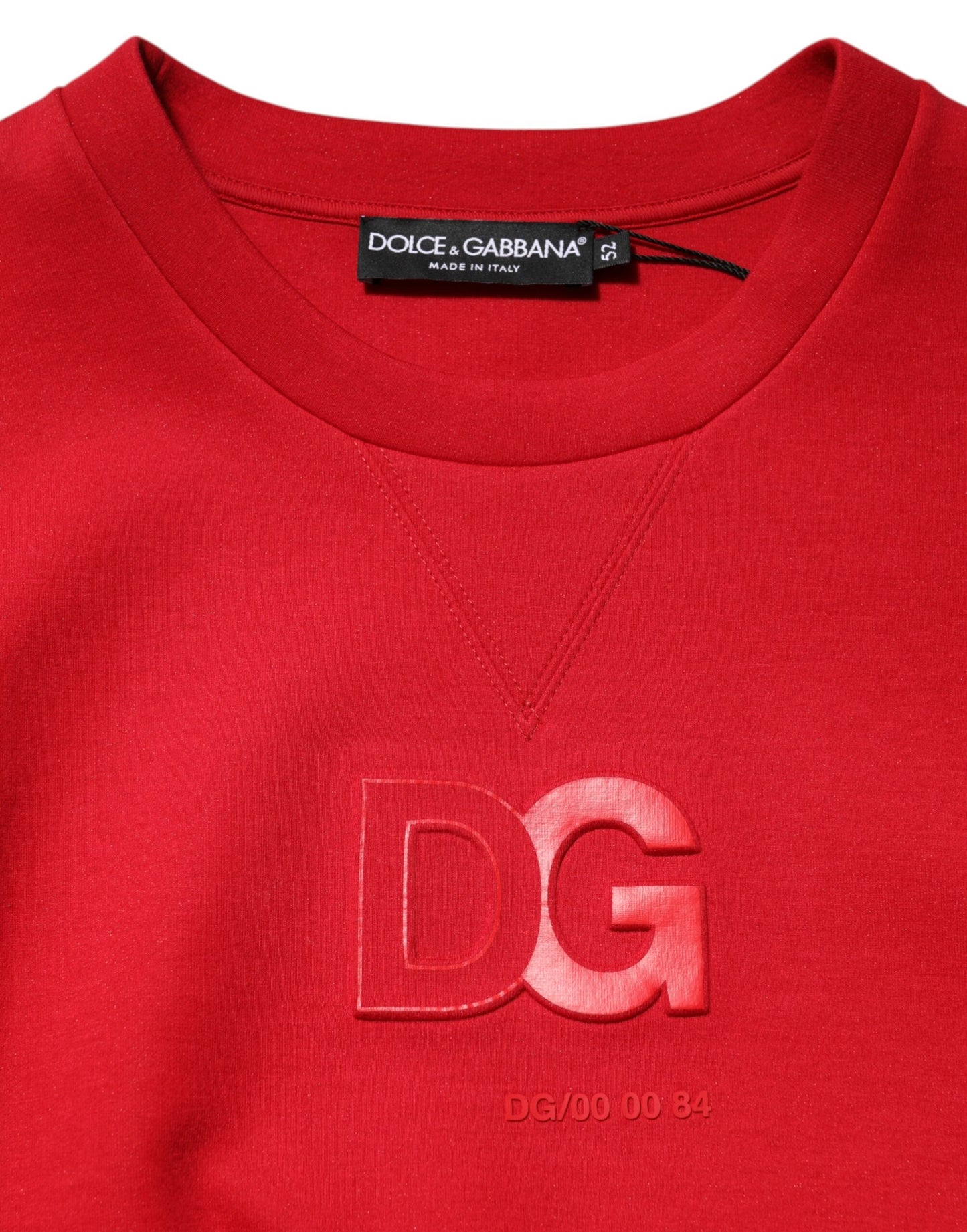 Dolce & Gabbana Red DG Logo Crew Neck Men Sweatshirt Sweater