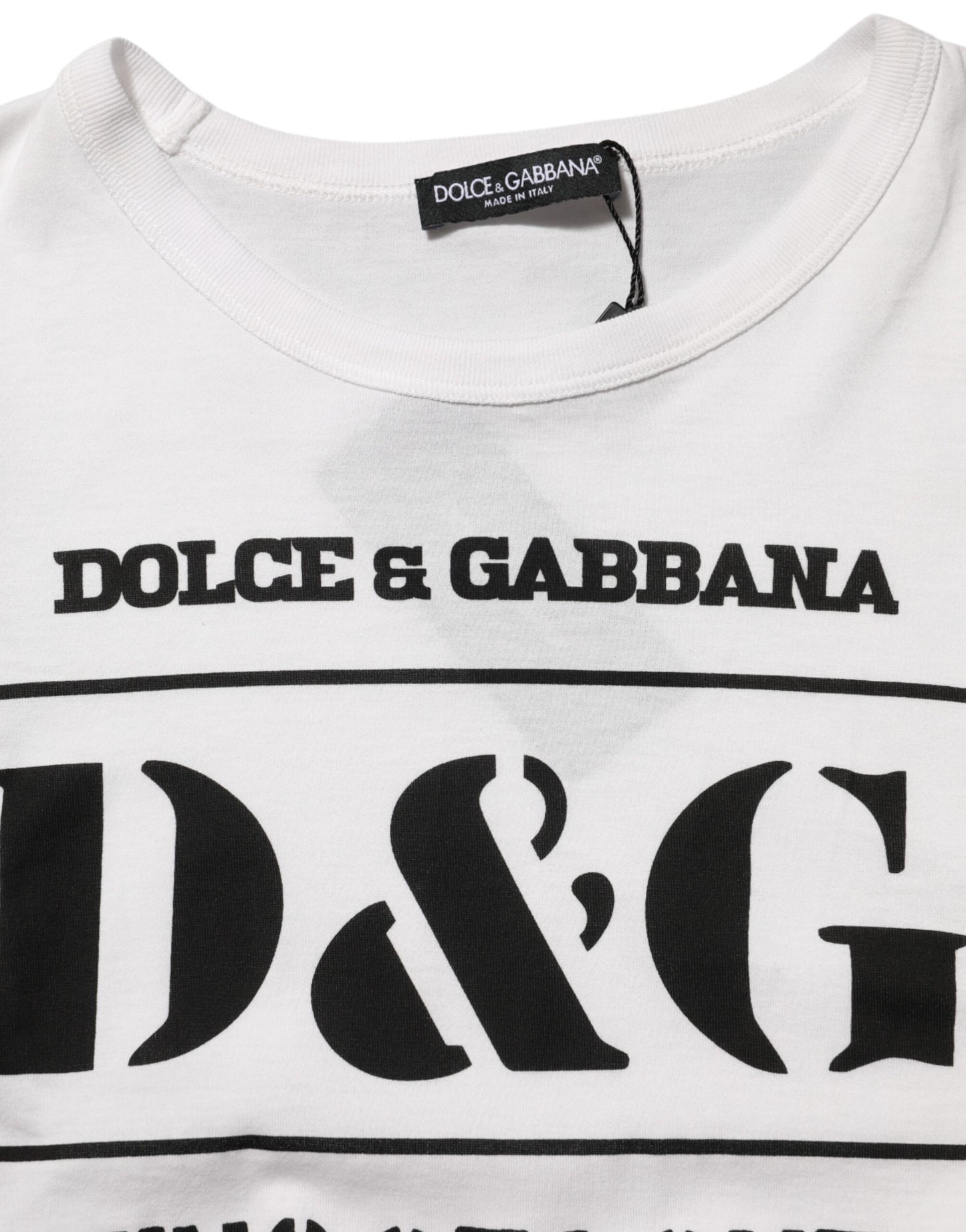 Dolce & Gabbana White Logo Camouflage Crew Neck Men T-shirt