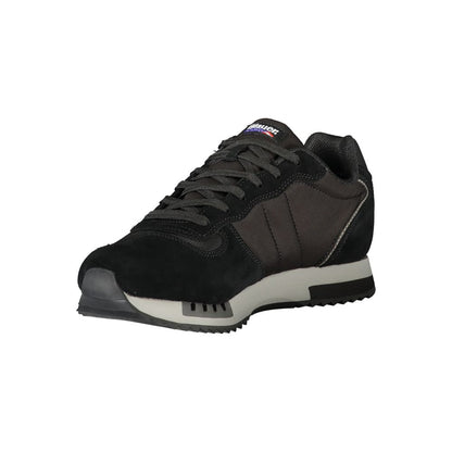 Blauer Black Leather Men Sneaker