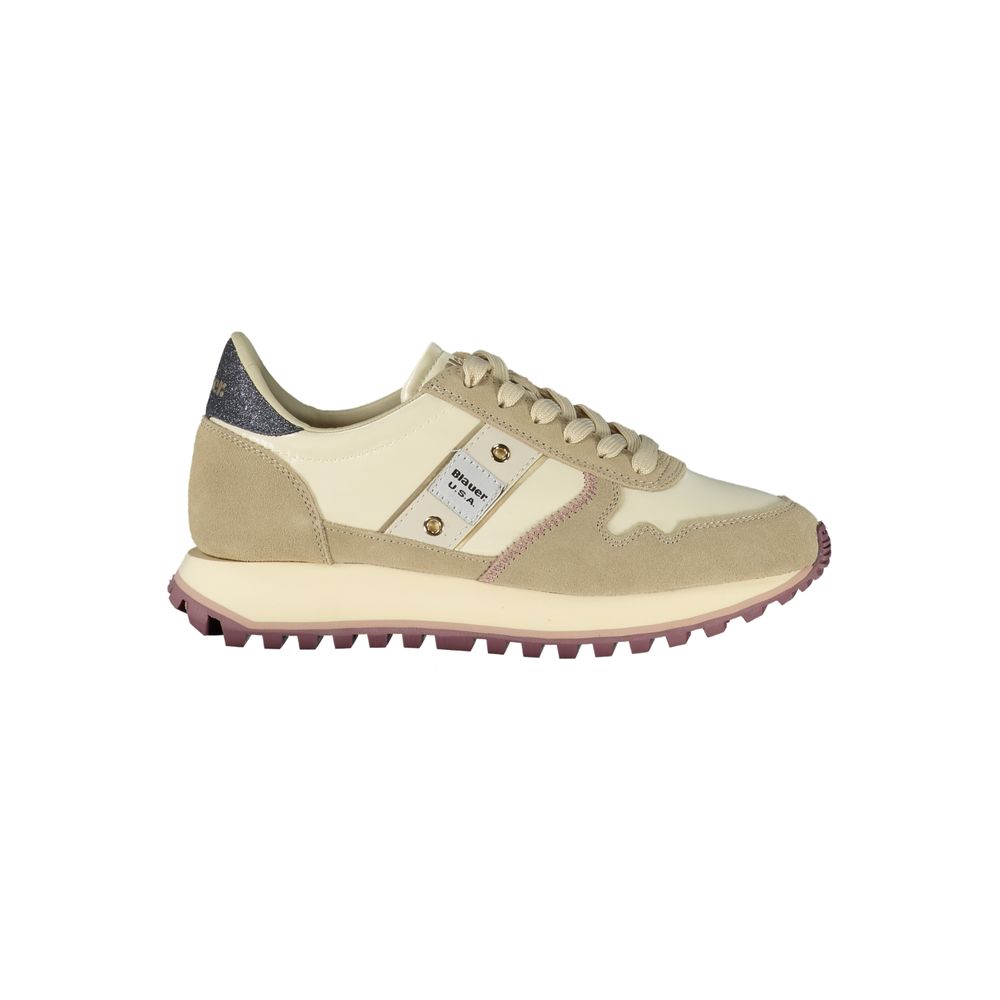 Blauer Beige Leather Women Sneaker