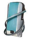 Dolce &amp; Gabbana Umhängegurt aus blauem Leder mit Kartenfach und Handytasche