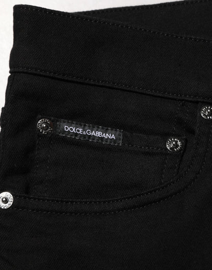 Dolce & Gabbana Black Cotton Stretch Slim Fit Men Denim Jeans