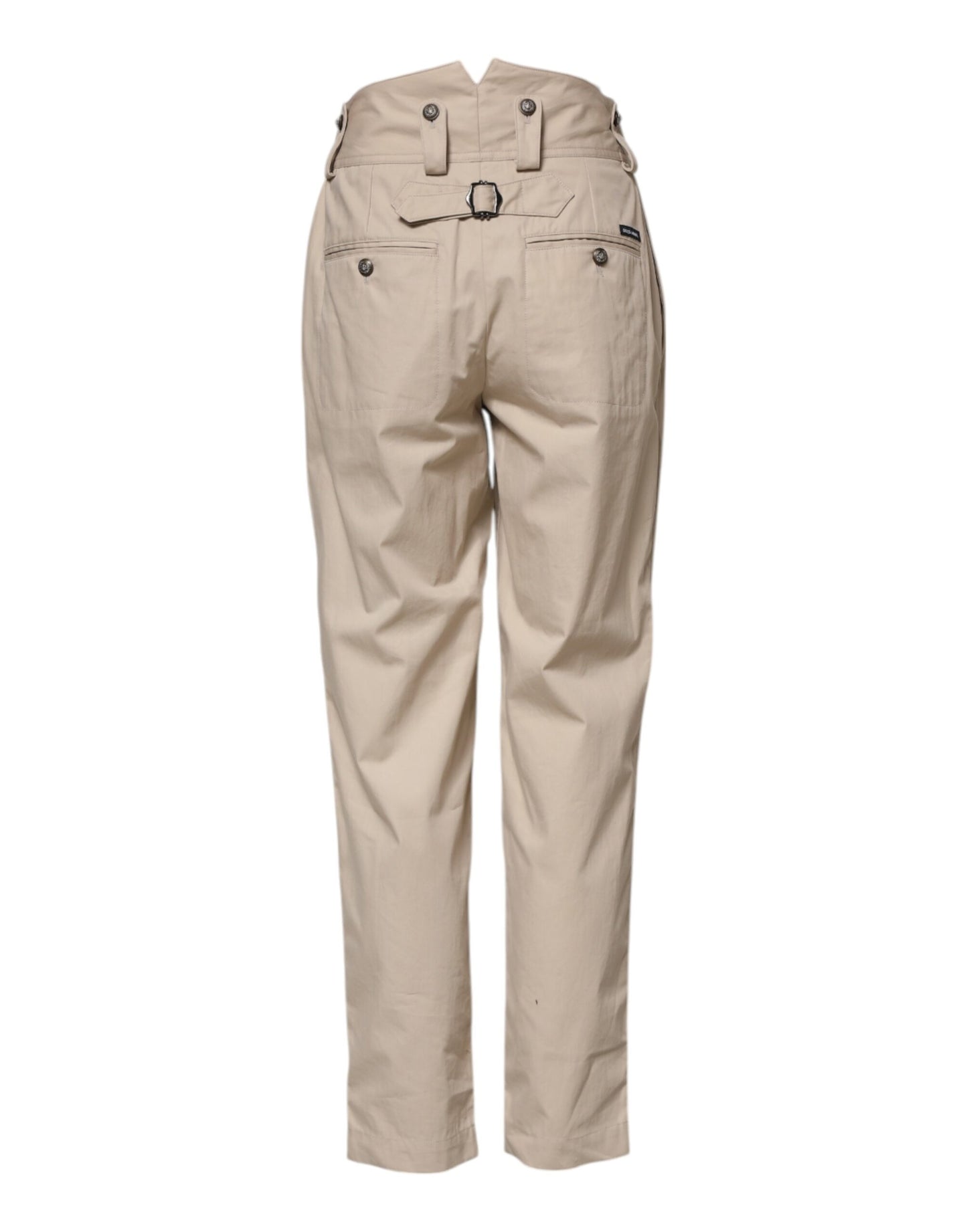 Dolce & Gabbana Beige Cotton Tapered Cargo Men Trouser Pants