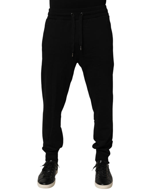 Dolce & Gabbana Black DG Logo Cotton Jogger Sweatpants Pants