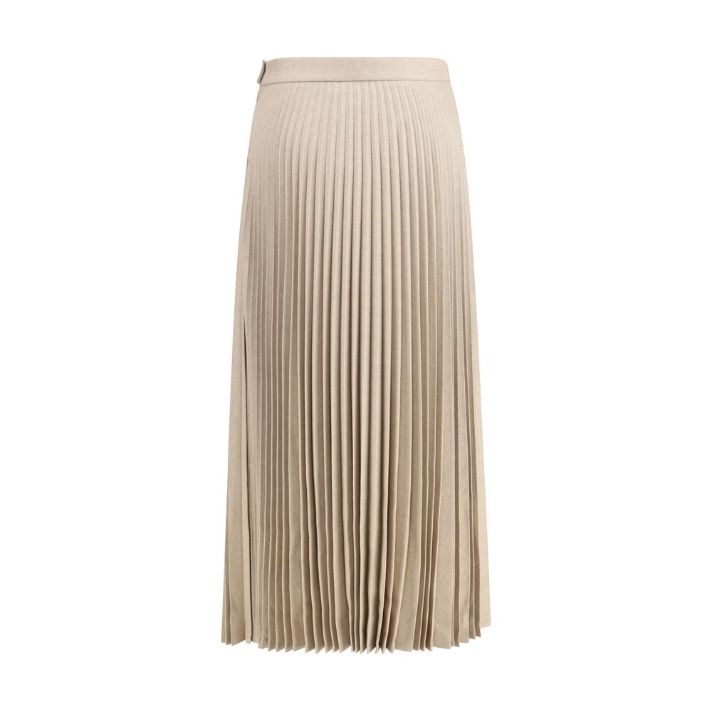 True Royal Pleated Wool Skirt
