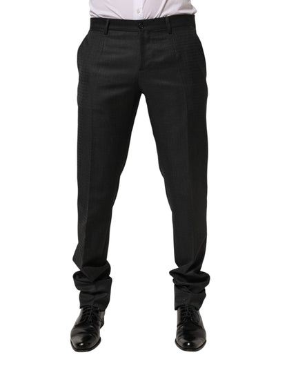 Dolce & Gabbana Black Wool Formal Dress Men Trouser Pants
