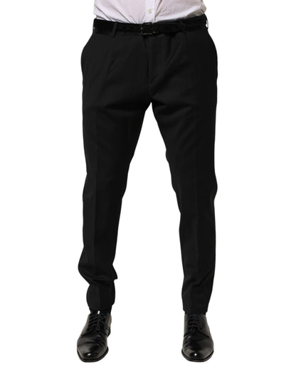 Dolce & Gabbana Black Wool Formal Dress Men Trouser Pants
