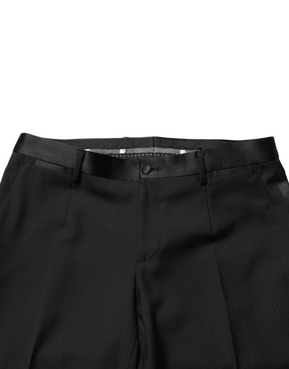 Dolce & Gabbana Black Wool Formal Dress Men Trouser Pants