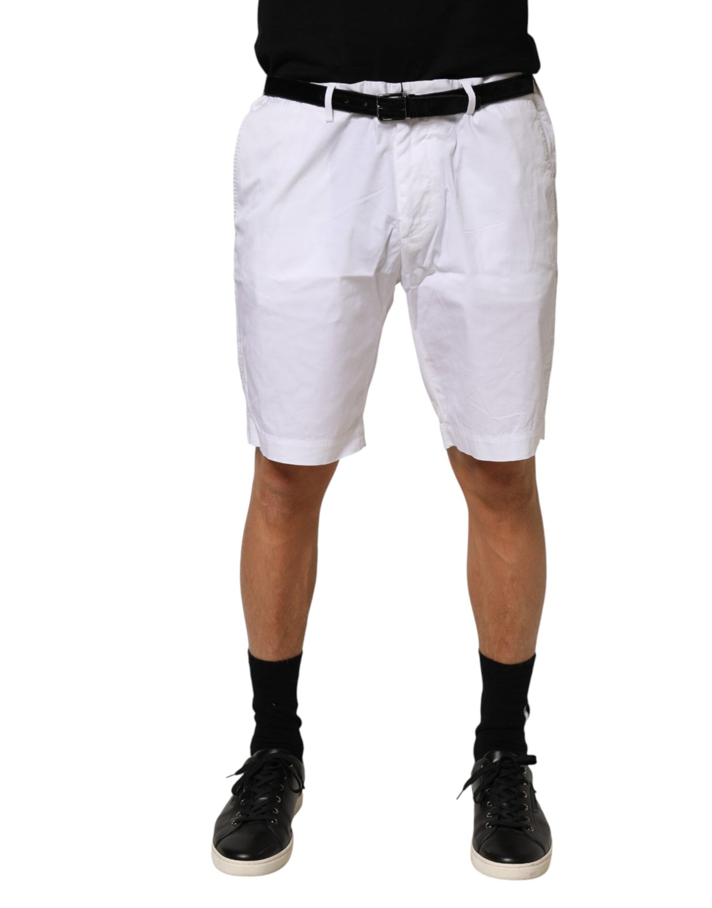 Dolce & Gabbana White Cotton Stretch Men Bermuda Pants