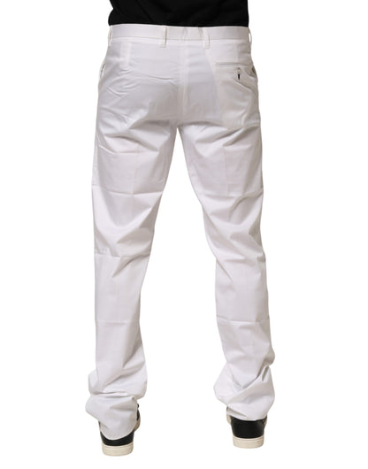 John Richmond White Cotton Stretch Dress Formal Men Trouser Pants