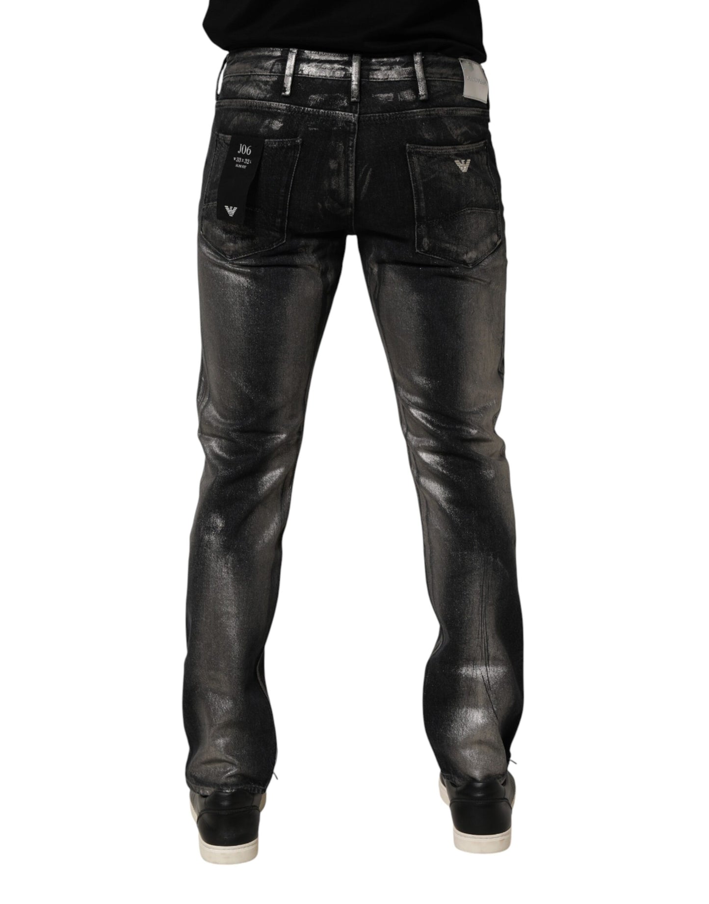Emporio Armani Black Washed Slim Fit Men Denim Trouser Jeans
