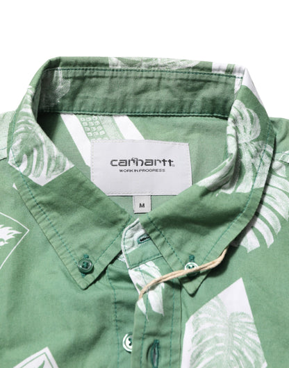Carhartt Wip Green Printed Cotton Collared Short Sleeves Polo Shirt