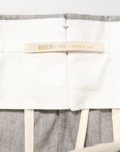 Briglia 1949 Gray Mid Waist Dress Formal Skinny Men Pants