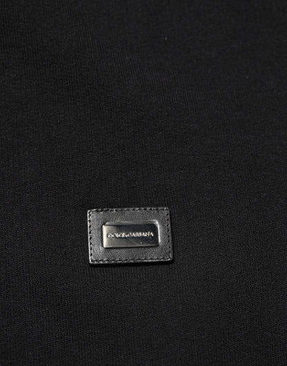 Dolce & Gabbana Sweater Black Cotton Hooded Men Sweatshirt Sweater