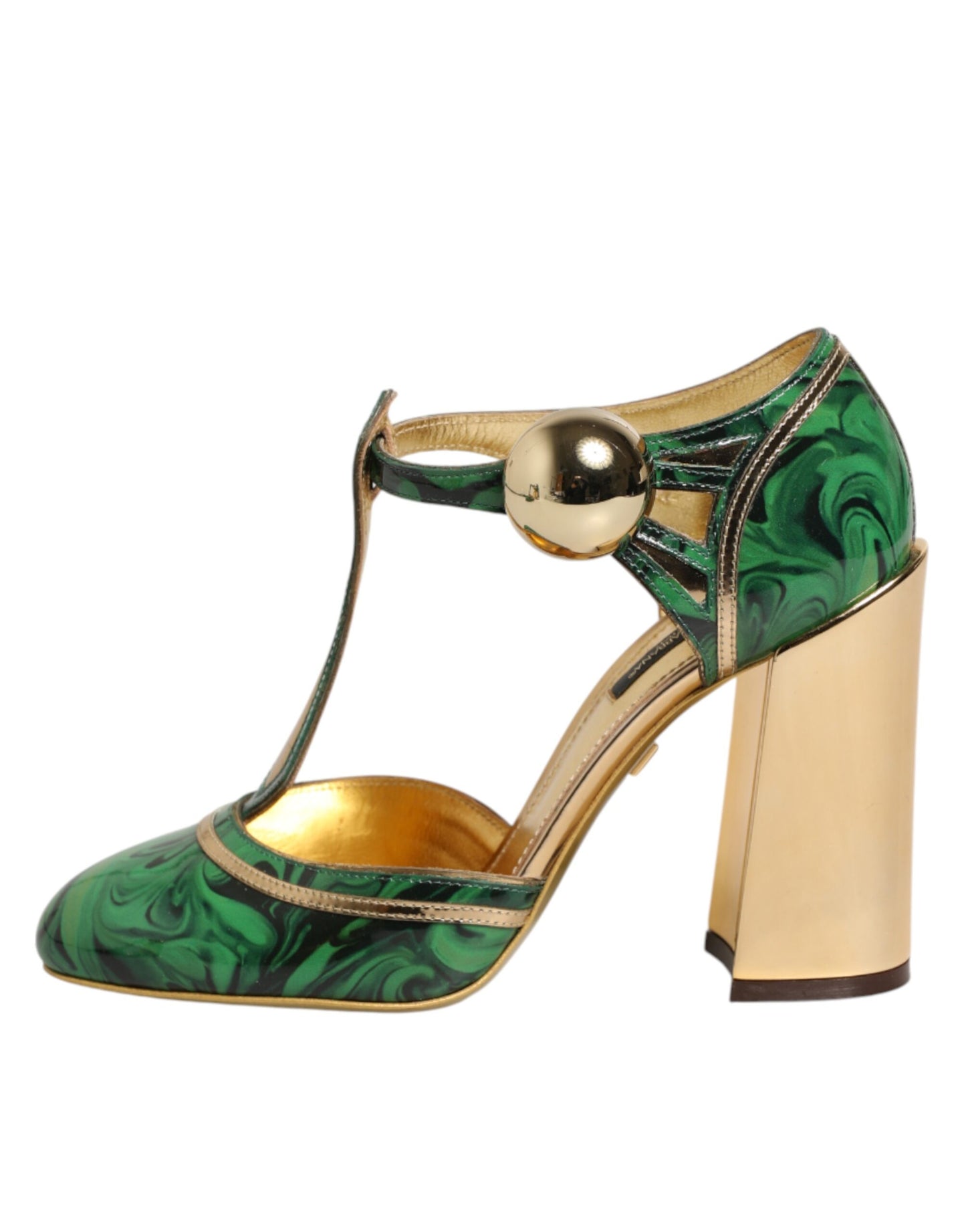 Dolce & Gabbana Green Patent Leather Vally Heels Pumps Shoes