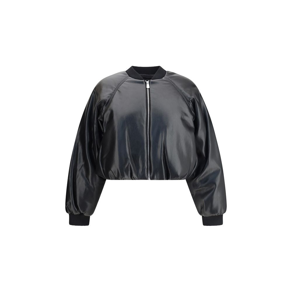 PINKO Cropped bomber with a leather-effect
