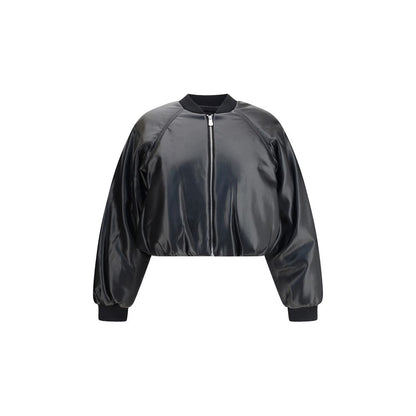 PINKO Cropped bomber with a leather-effect