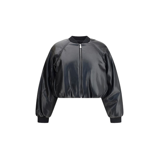 PINKO Cropped bomber with a leather-effect