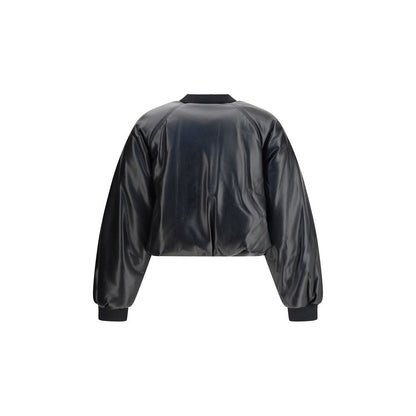 PINKO Cropped bomber with a leather-effect