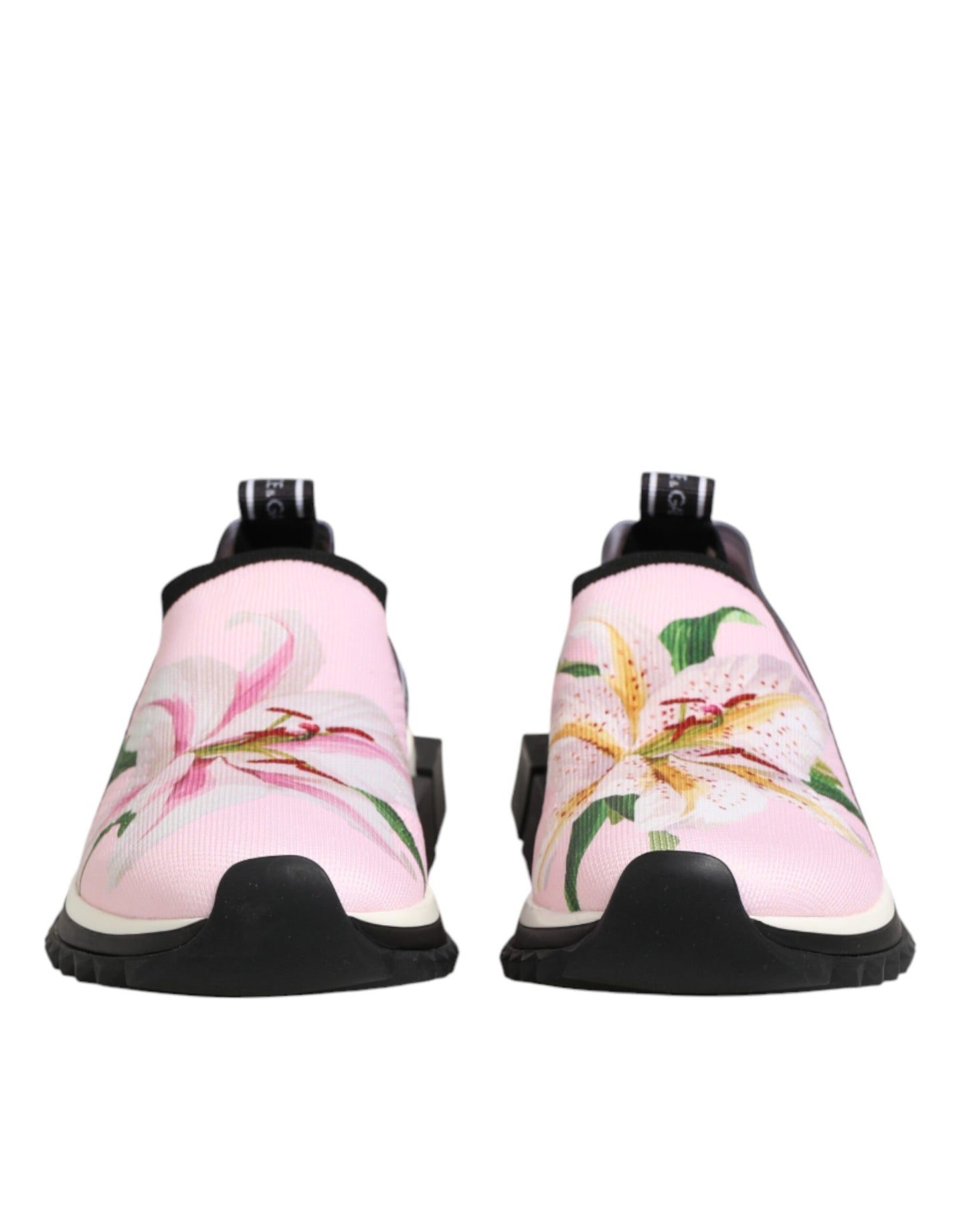 Dolce & Gabbana Pink Floral Sorrento Low Top Sneakers Shoes