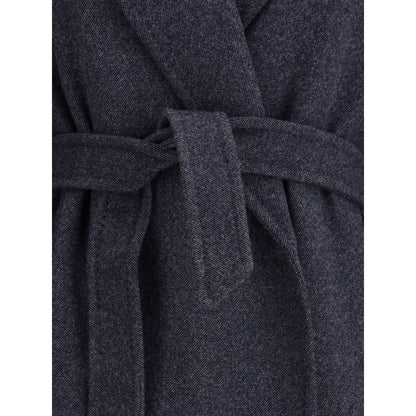Max Mara Denim-effect Wool Carnia Coat