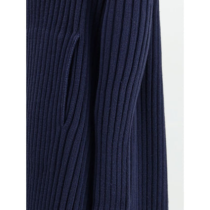 Balenciaga Ribbed Shawl-Collar Cardigan