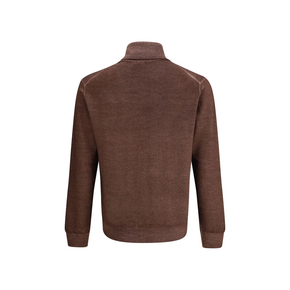 Cruciani Wool Green Turtleneck
