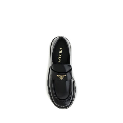 Prada Leather Monolith Loafers