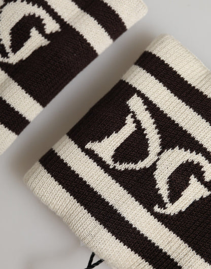 Dolce & Gabbana Black White DG Logo Cotton 1 Pair  Wristband