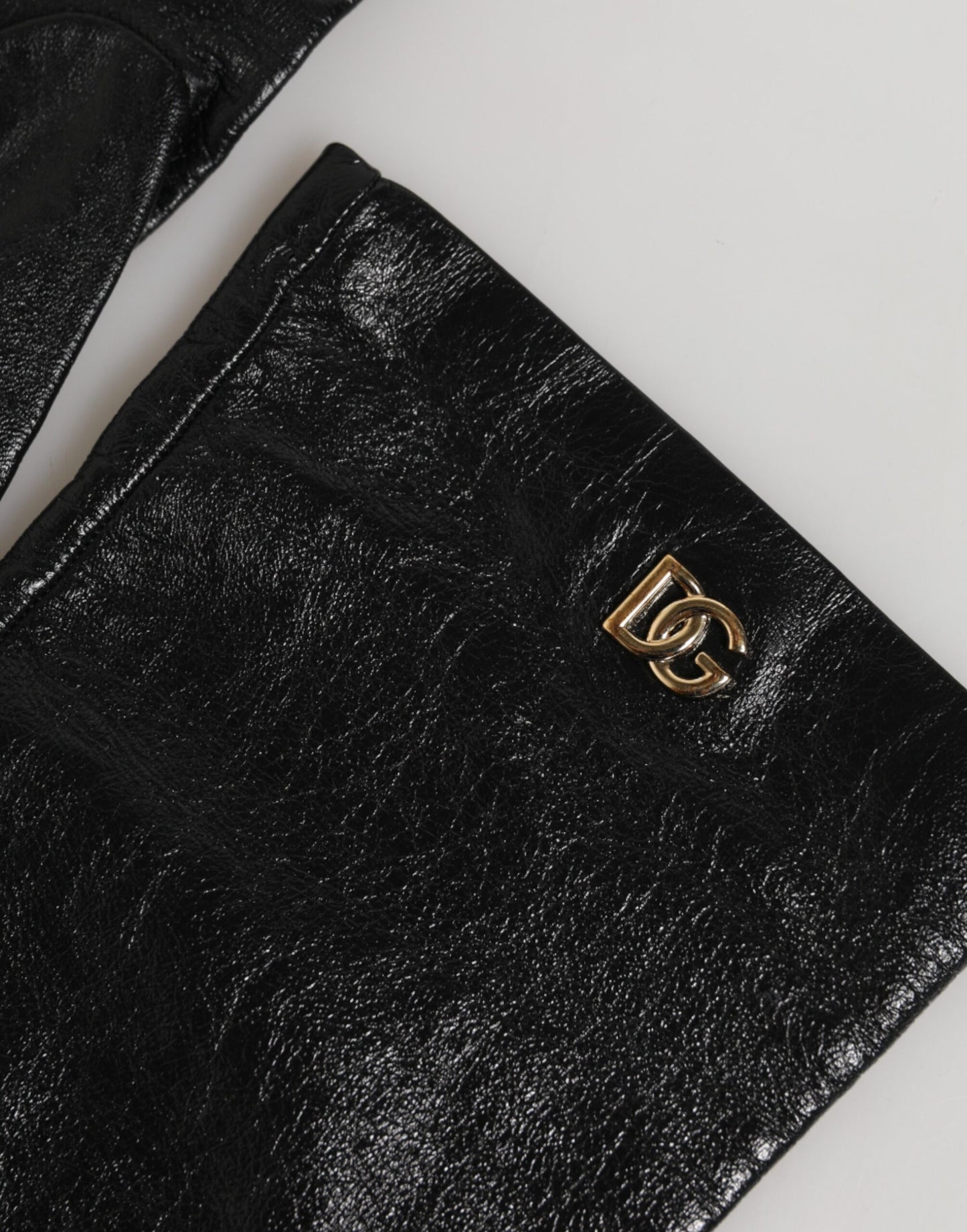Dolce & Gabbana Black Polyester Elbow Length Mitten Gloves