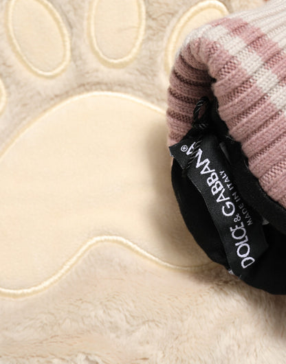 Dolce & Gabbana Brown Acrylic Knitted Fur Wrist Mitten Gloves