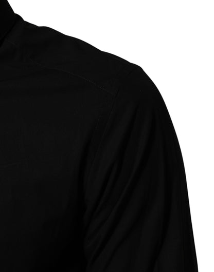 Dolce & Gabbana Black DG Cotton Collared MARTINI Dress Shirt