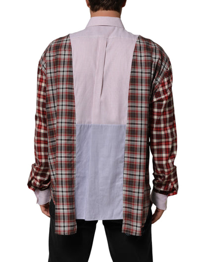 Dolce & Gabbana Multicolor Cotton Collared Checkered Shirt