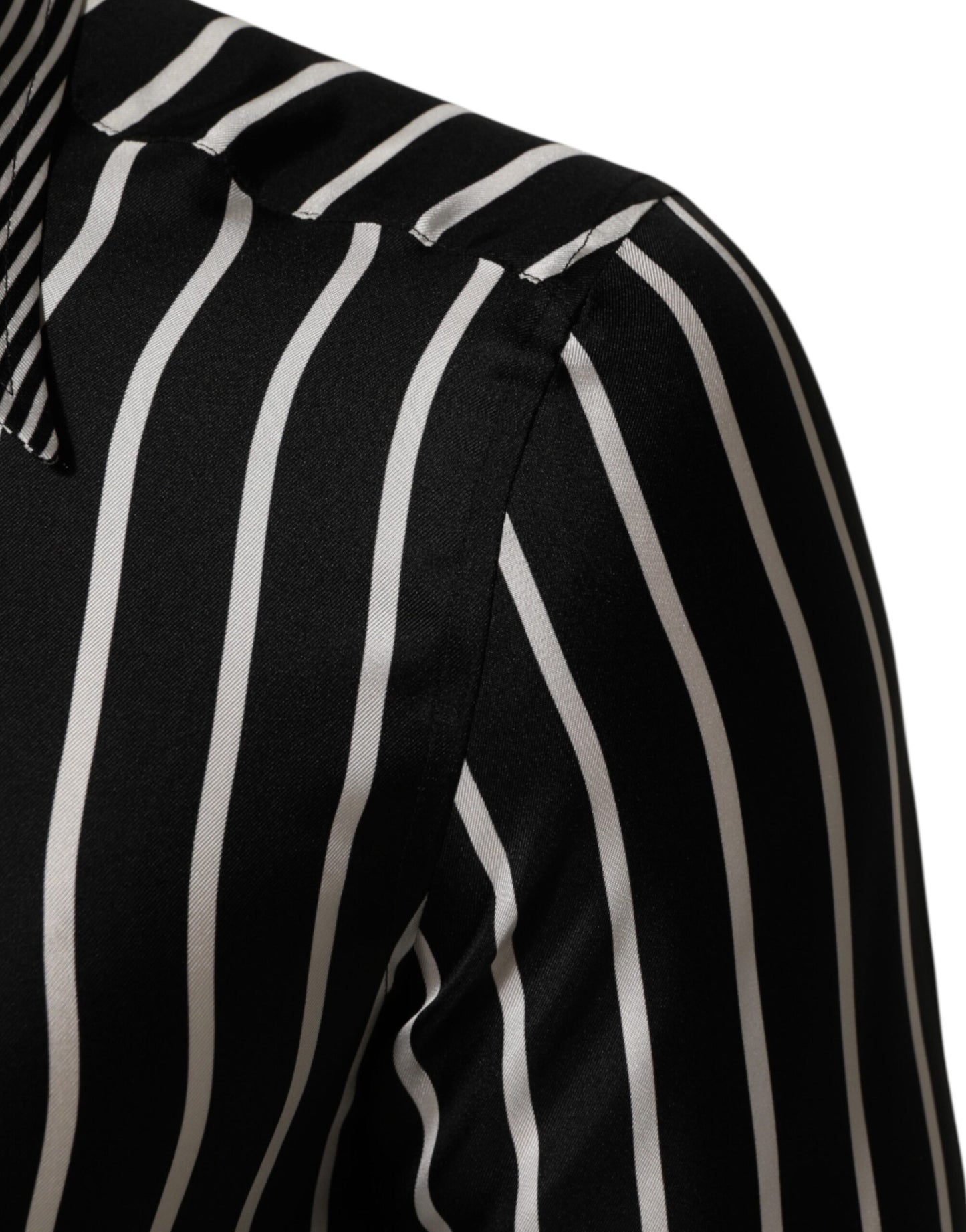 Dolce & Gabbana Black White Stripes Men MARTINI Dress Shirt