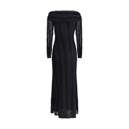Charo Ruiz Black Cotton Casual Dress