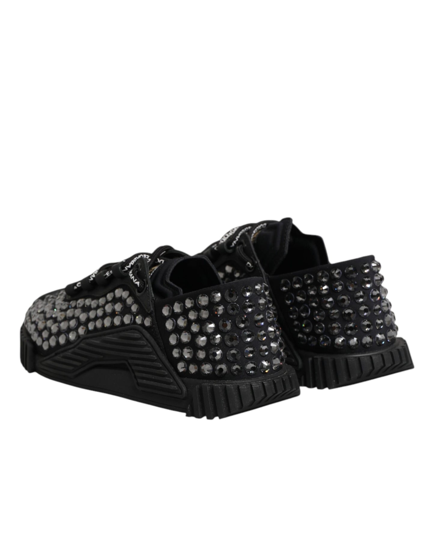 Dolce & Gabbana Shoes Black Embellished Low Top NS1 Sneakers Shoes
